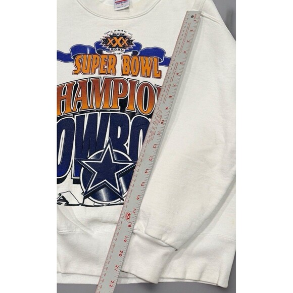 Vintage 1996 Medium True Fan Dallas Cowboys Sweatshirt Super Bowl XXX Champions - Picture 9 of 10